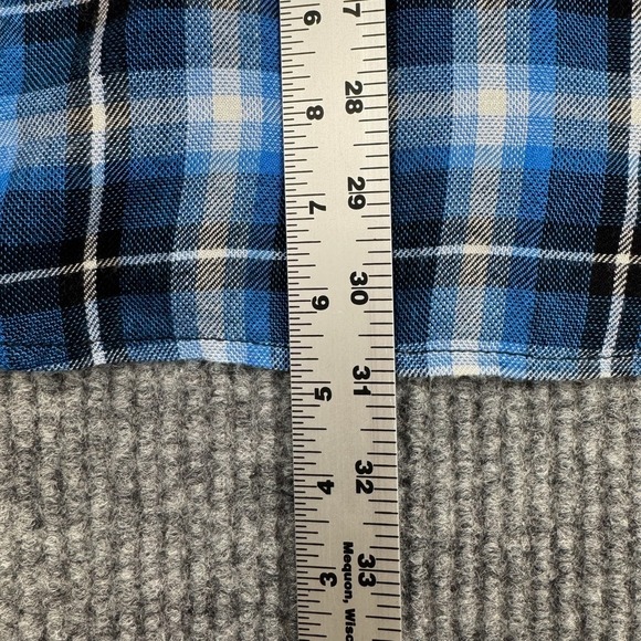 White Crow Flannel Button Up Shirt Womens L Blue Plaid Tunic Grunge Heritage - Picture 10 of 10